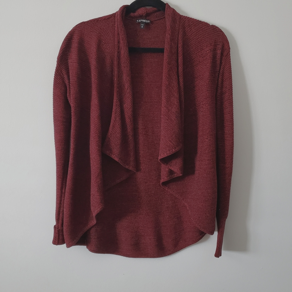 Express Women's Burgundy Cardigan